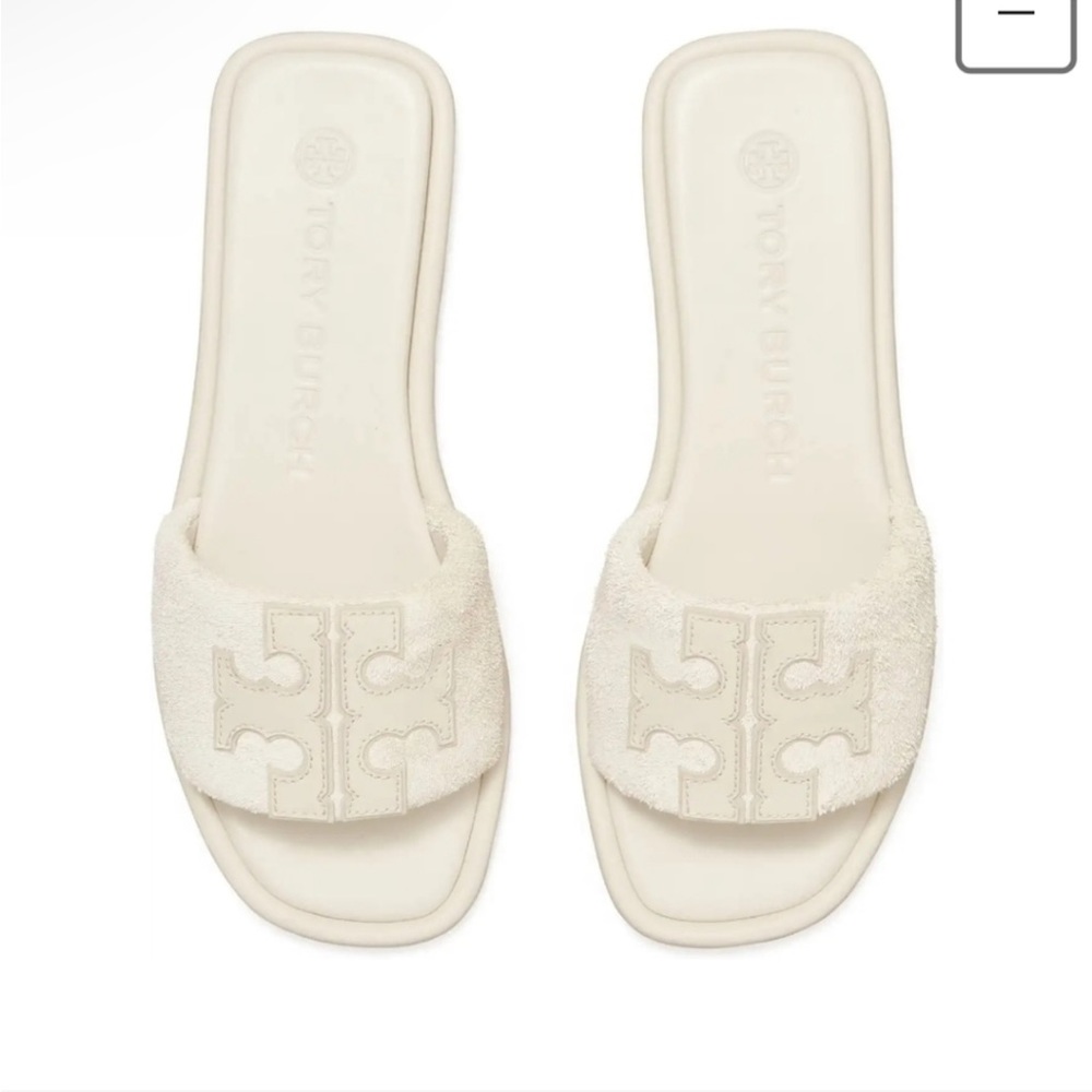 Tory Burch ivory double sport slide  Sz.8.5 NIB